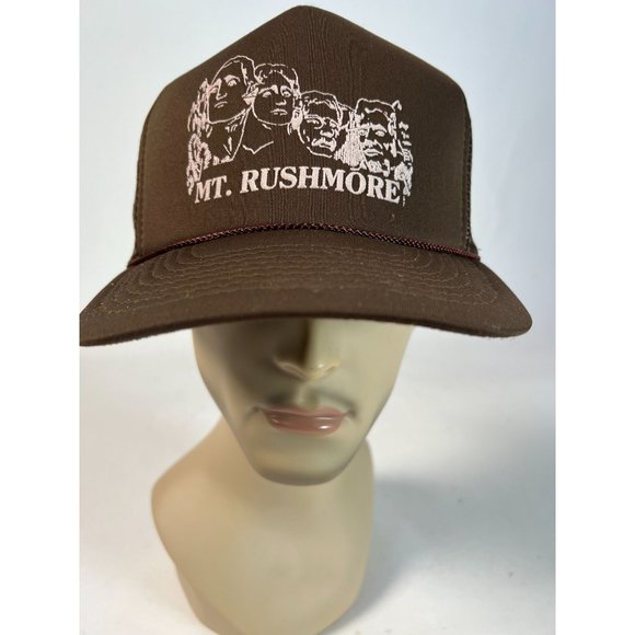 Players Mesh Back Mt Rushmore Trucker Cap Adjustable  M/L Brown   Polyester - Picture 1 of 16